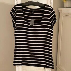 WHITE House Black Market sequin stripe top